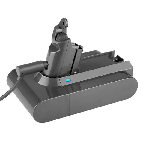 Beefed-Up Replacement Charger For Dyson V6 V7 V8 Cordless Vacuums with plug-and-play design, black unit.