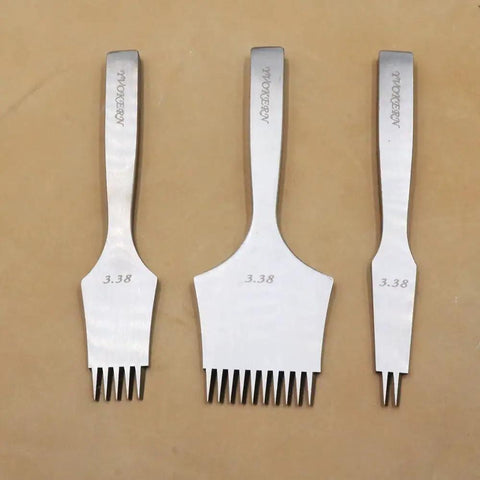 Leather Craft French Angled Chisel Set For Hole Punching And Lacing Stitching with 3.38mm size, high speed steel tools