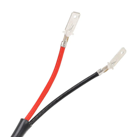 Close-up of red and black wires for 24V 650W Gear Reduction Electric Motor For DIY Electric Bikes And Small Machinery