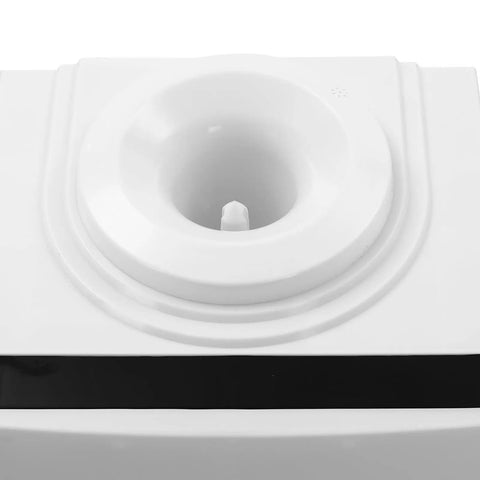 Top view of 5 Gallon Top Load Water Cooler Dispenser with hot and cold water feature for home or office, shown in white finish.
