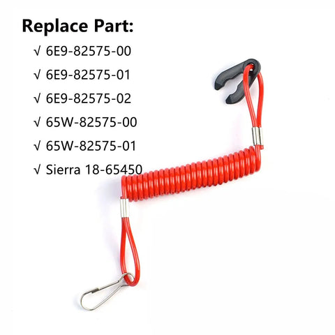 Replacement Kill Switch Lanyard For Outboard Motors Red Safety Tether Cord Fits Yamaha MerCruiser Tohatsu Honda