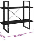Two Tier Black Book Cabinet With Engineered Wood Shelves No Fuss Storage For Books And Decor Durable Home Office Organizer 31.5 X 11.8 X 27.6 Inches