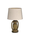 Set Of 2 Rustic Farmhouse Table Lamps With Built In USB Ports And Outlet For Living Room Or Bedroom, single lamp view