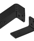 Set of Six Pack 4 By 2 Inch Beefy Heavy Duty Corner Braces Black Powder Coated Steel Supports, 90 Degree Countertop Brackets