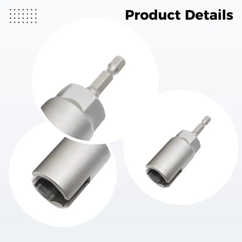 Super Cool 5 Piece Wing Nut Drill Bit Socket Set With Butterfly Screw Driver Kit Plus 1/4 Inch Hex Shank For H11 To 19mm Precision Tasks, steel drill socket