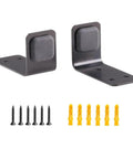 Heavy Duty Stainless Steel Sliding Door Hardware Bottom Stop With Mounting Screws black track guide with screws and anchors, 2 pieces.