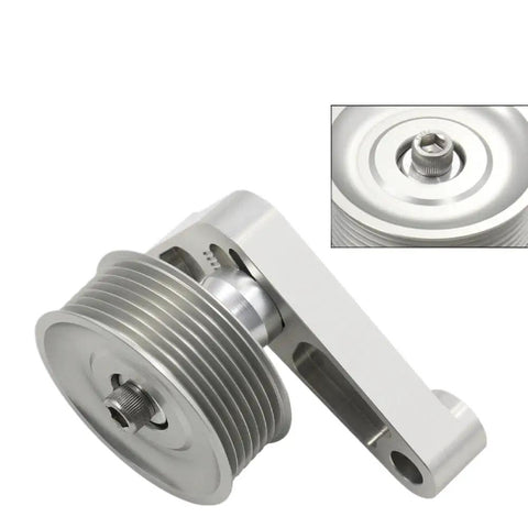 Heavy Duty Adjustable Idler Pulley Belt Kit Built For Civic Integra And Rsx With K24 Swap And K Series Engine Fits Ep3 Config Smooth Drive silver aluminum pulley