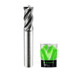1/4 Inch Shank Carbide Square End Mills With 4 Flutes For CNC Heat Resistant Endmills Perfect For Alloy Steel And Stainless Steel Vibration Free Cutters That Handle Cast Iron And Tough Metals Like A Boss, front view.