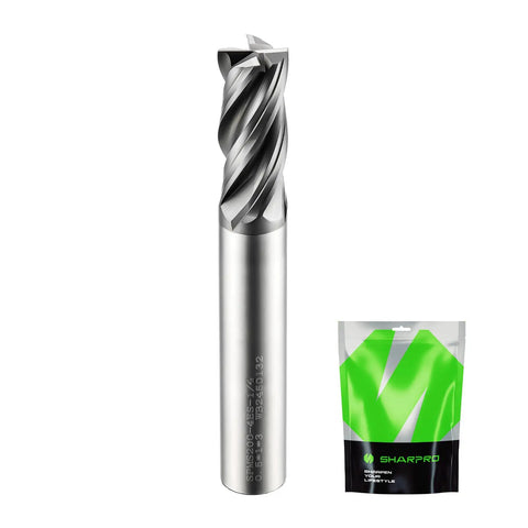 1/4 Inch Shank Carbide Square End Mills With 4 Flutes For CNC Heat Resistant Endmills Perfect For Alloy Steel And Stainless Steel Vibration Free Cutters That Handle Cast Iron And Tough Metals Like A Boss, front view.