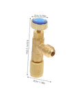 Two Piece R410 To R22 Adapter Valve Core Removal Kit For Refrigeration Service And Electric Vehicle Charging Gear Offering No Sweat Straight Flow Access With Reliable Heavy Duty Construction, brass valve, 2cm wide, 6.5cm high.