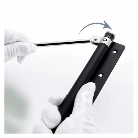 Automatic Door Closer Heavy Duty Aluminum Alloy Mount With Adjustable Arm, Silent Hydraulic Soft Close For 50Kg Doors in use