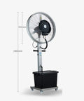 Heavy Duty Commercial Floor Fan With Beast Mode Airflow That Slays Nasty Heat Large Black Swivel Base Pedestal Fan with height dimensions 700mm and 1800mm.