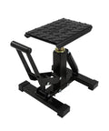 Heavy Duty Dirt Bike Stand Adjustable Jack Stand 1200 Lbs Capacity Engine Stand With Vertical Rise, black aluminum alloy frame.