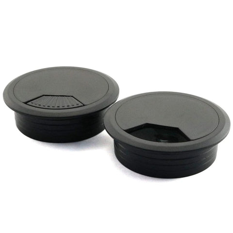 Two Pack 2 Inch Desk Grommet Hole Covers for Office PC Desk Cable Management 50mm Hole ABS Plastic Wear Resistant Durable Black 2 Pcs