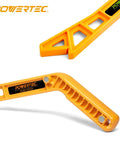 Heavy Duty Magnetic Push Stick For Table Saws Router Tables And Jointers With Dual Ergonomic Handles Killer Grip, orange plastic, detailed view.