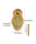 Chinese Style Vintage Brass Drawer Pulls Set Of 2 With Antique Bronze Finish, detailed front view with 25mm screws