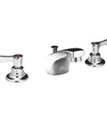 Monterrey 8 Inch Widespread Bathroom Faucet With Concealed Spout And Two Levers Bone Finish Sleek Low Flow 0.5 GPM