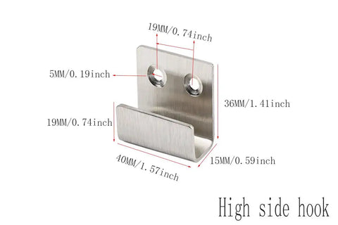 Heavy Duty Tough As Nails Stainless Steel Wall Mount Bracket Set For Tile And Photo Frames with dimensions labeled.
