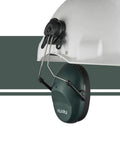 Noise Cancelling Hard Hat Earmuffs Attachable For Construction Site Adjustable Fit With Retractable Stainless Steel Cups Dark Green