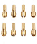 Nine Piece Brass Collet Set for Dremel Rotary Tools with Four Claw Grips Heat Treated Copper Collets and Nut Kit