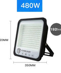 Rock Solid Led Floodlight Outdoor Spotlight Waterproof Garden Lamp Projector Bright Searchlight IP67 Rechargeable Work Light Tough As Nails Construction Flat Out Ready To Roll 480W with dimensions 320mm x 350mm.
