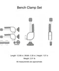 Diagram of Aluminum Alloy Bench Clamp Set For Edge Or Dog Hole Mounts Frees Your Hands For Precision Sanding Carving And Assembly Heavy Duty