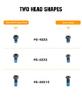 Hardened Steel Thirty Piece T15 Torx Screw Set For Rack Systems And Pedal Plates with standard and oval head shapes.