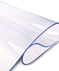 Clear Plastic Table Cover Protector 60x36 Inches Vinyl Tabletop Shield with rolled edge visible