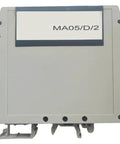 Front view of 5A 240V Industrial Surge Protection Device MA05D2 for sensitive equipment, durable gray enclosure.