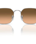 Front view of Jim Sunglasses With Silver Square Frame And Pink Gradient Lenses Dope Premium 100 Percent UV Protection Modern Unisex Shades