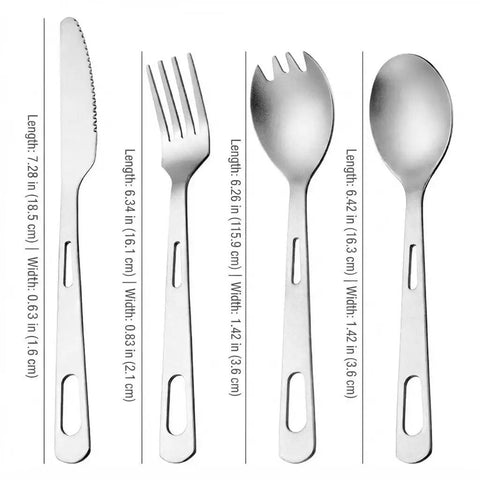 Titanium Utensil Set With Knife Fork Spoon And Salad Fork For Everyday Meals No Chipping No Paint Rust Proof Unpainted Safe Cutlery