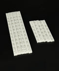 0.5 Module Plastic Gear Rack Kit for RC Cars and Robots, showing long and short pinion transmission rods in white