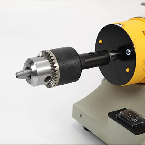 Pro Grade Jewelry Polisher Buffer Bench Lathe Set With Jade Grinder showing drill chuck detail.