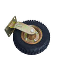 Eight Inch Pneumatic Caster Wheel Equipped With Silent Rubber Tires For Flatbed Trolley Replacement Heavy Duty Swivel Caster with metal mount.