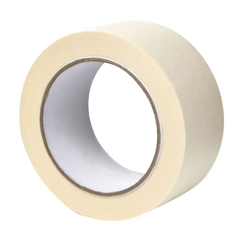 Beige General Purpose Masking Tape Set 3 Rolls 2 Inches By 55 Yards Multi Surface Painter Tape for various projects.
