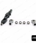 Badass Black Skull Shift Linkage For Harley Softail Models 6061 Billet Aluminum 12 Inch Length Extends To Sixteen Point Five Inches Center To Center Mounts Three Inches Longer Than OEM Durable Fit For Dyna Glide Flht Flhr Flxdwg black linkage with heims and nuts