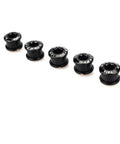 Lightweight CNC Machined 7075 Aluminum Single Chainring Bolts 5 Pack M8 For Road Mountain BMX MTB And Fixie Bikes Black Finish