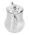 Slick Stainless Steel Teapot With Fine Mesh Strainer 500ML Capacity Stovetop Tea Kettle showing a polished exterior and ergonomic handle.