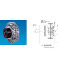 Rotary Magnetic Powder Brake With Hollow Shaft Casing For Precise Torque Control ZA6 12 25 50 100 200 A Y ZA200A 200NM Electromagnetic Brake illustration