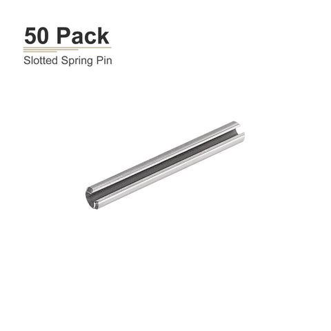 Slotted Spring Pin 3mm x 35mm 50 Pack 304 Stainless Steel Roll Dowel Pin for Home Projects, corrosion-resistant silver pin