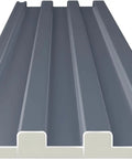 Top-Shelf Heavy-Duty Insulated Aluminum Corrugated Roofing Panels 100 Pack 6.5 Foot Long close-up view of roofing panel.