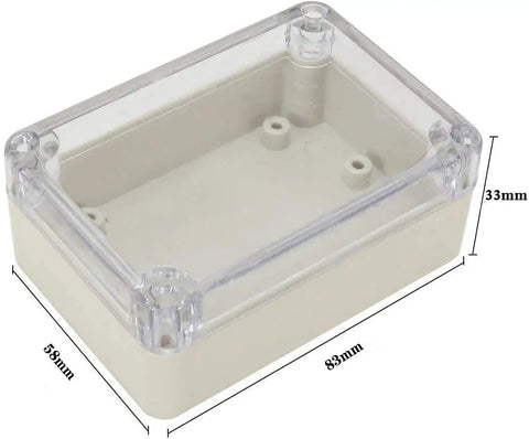 See Through Junction Box Clear Cover Waterproof IP65 ABS Enclosure Outdoor Project Case 83x58x33mm with clear lid