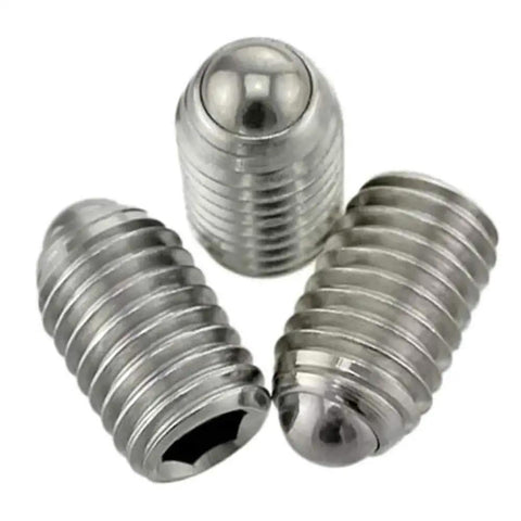 M10 X 20MM Stainless Steel Hex Socket Spring Ball Point Grub Screws 304 SS Rust Proof Boss Grade Hardware Fasteners 10 Pack close-up image of hex socket screws.
