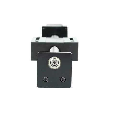 Pro Grade Dope Linear Motion Rail And Ballscrew SFU1204 C7 with end block, for DIY CNC Router, close-up, front view
