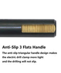 Heavy Duty Setup 6 Piece One Half Inch Black Gold High Speed Twist Drill Bit Set close-up of anti-slip handle for secure gripping.