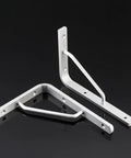 Heavy Duty Aluminum Triangle Shelf Brackets Set Of 2 With Rounded Corner Design for wall mounted shelves and benches.
