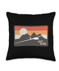 Retro Throw Pillow For Glider Pilots With Soaring Plane Vibe A Cozy Aviation Decor Accessory For Sailplane Fans And Ground Crew Gift Idea