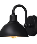 Built Tough Black Metal Barn Light With Sturdy Gooseneck Arm, Rain Or Shine Farmhouse Outdoor Porch Lantern, 6 Inch Heavy Duty Rustic Pendant Fixture For Patio And Curb Appeal Boost on wall.
