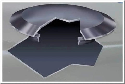 Caplugs Half Inch Flush Mount Hole Plug Black Plastic With Flush Button Head For Sheet Metal Fits Half Inch Holes showing installation