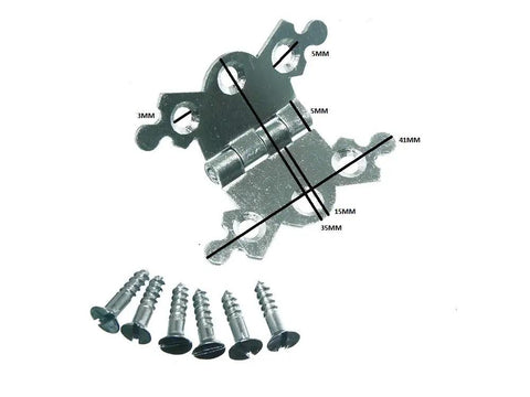 Butterfly Ornate Jewel Box Hinges 40mm BZP Finish 100 Pack With Screws Included Bright Zinc Plated Steel Metallic Silver Jewelry Box Hardware Decorative Cabinet Hinge Set For Small Boxes, with screws